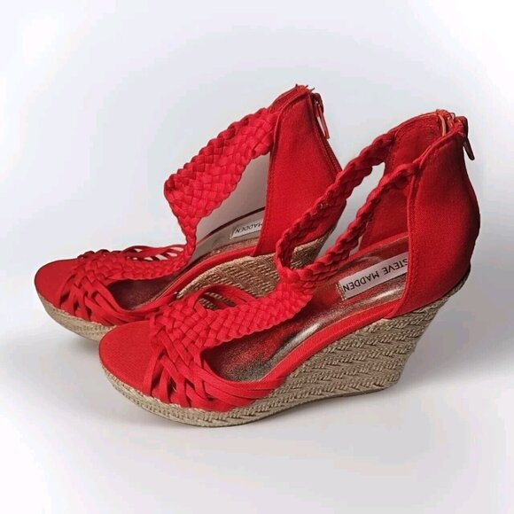 Steve Madden Wedge Spadrille  Sandals Size 7.5 - Picture 2 of 8